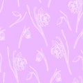 Seamless floral pattern with daffodils flowers. Royalty Free Stock Photo